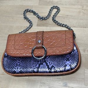 Bold Purple & Orange Faux Reptile Bag